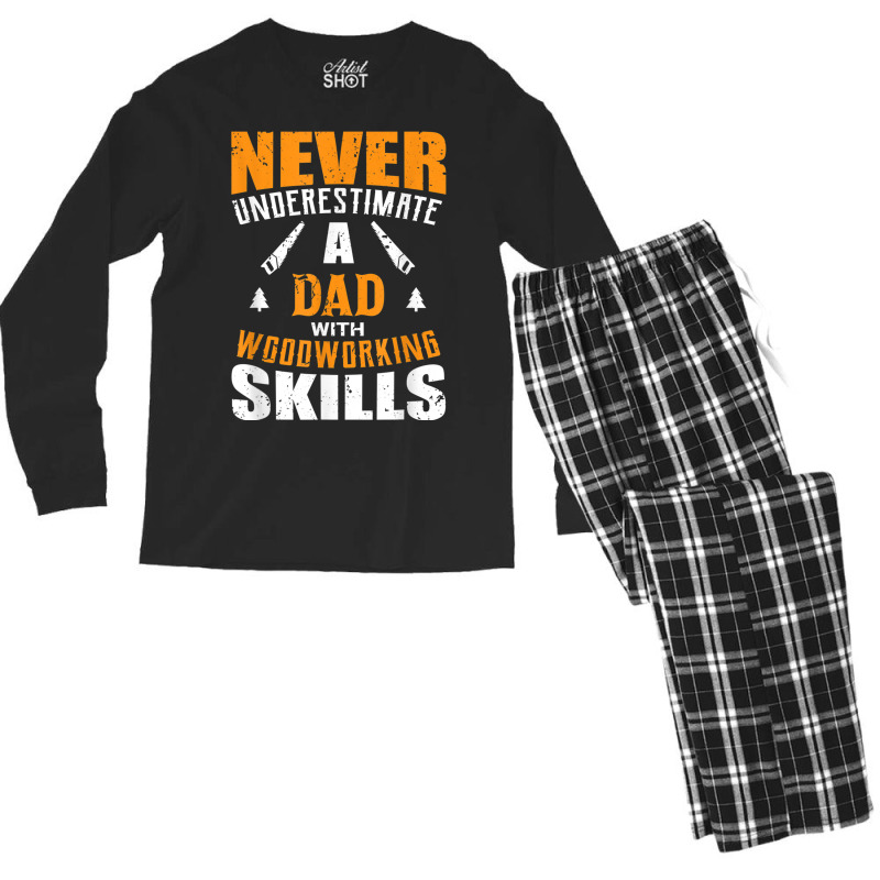 Mens Mens Funny Woodworking Lover Dad Shirt Gift Carpenter Tshirt Men's Long Sleeve Pajama Set | Artistshot