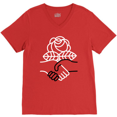 Democratic Socialists Of America V-neck Tee Designed By Planetshirts