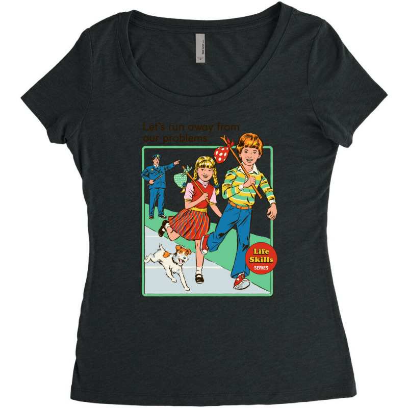 Let's Run Away Women's Triblend Scoop T-shirt by RonaldLagman | Artistshot