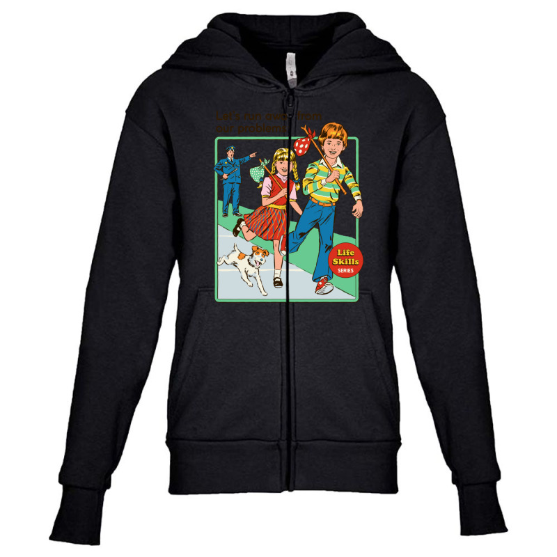 Let's Run Away Youth Zipper Hoodie by RonaldLagman | Artistshot