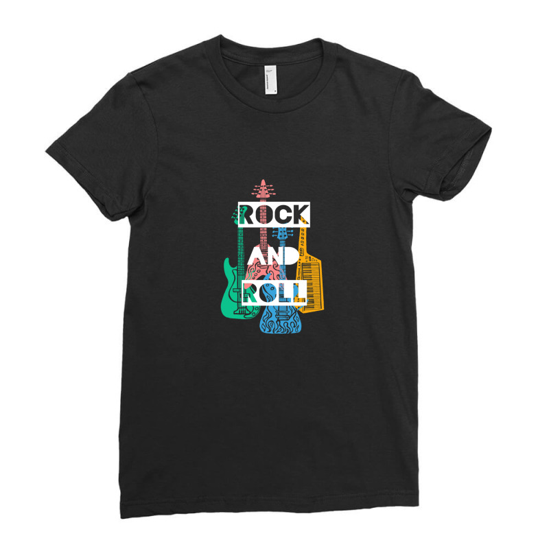 Rock And Roll Instruments Ladies Fitted T-Shirt by ChristopherScottoLavino | Artistshot