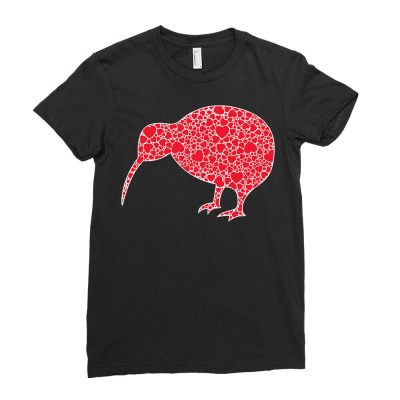 Kiwi Hearts Valentine's Day Bird Animal Lover Girl Gift T Shirt Ladies Fitted T-shirt Designed By Luantruong