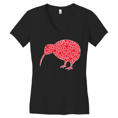 Kiwi Hearts Valentine's Day Bird Animal Lover Girl Gift T Shirt Women's V-neck T-shirt Designed By Luantruong