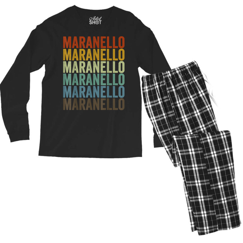 Maranello Retro City T Shirt Men's Long Sleeve Pajama Set | Artistshot