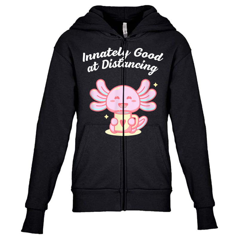 Innately Good At Distancing Introvert Pun Antisocial Joke T Shirt Youth Zipper Hoodie by anselmpru9bt | Artistshot