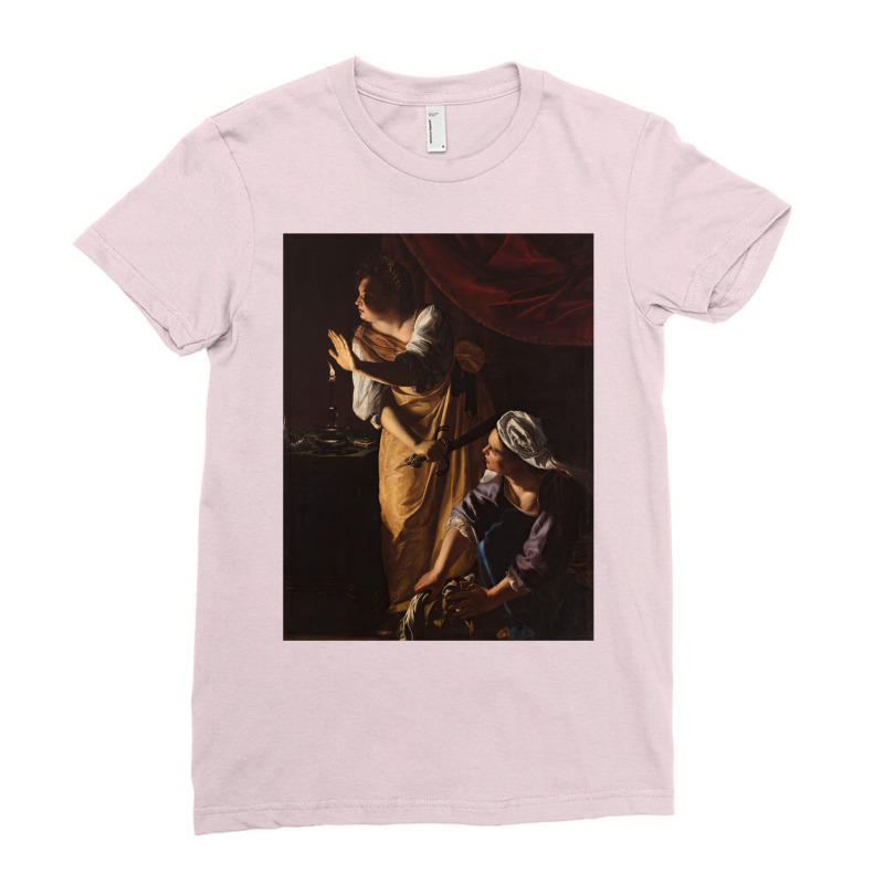 Artemisia Gentileschi   Judith And Her Maidservant With The Head Of Ho Ladies Fitted T-Shirt by nbarroosnanod | Artistshot