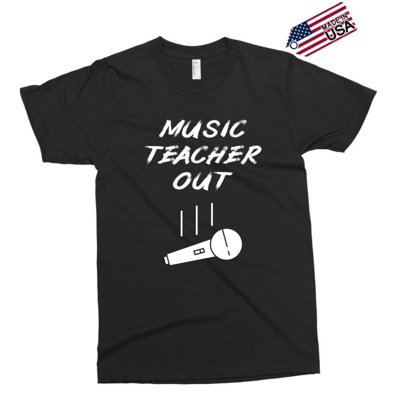 Retired Music Teacher Out Retirement Mic Drop End Of Year Retiring Gif Exclusive T-shirt | Artistshot