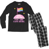 You Are Safe Here Pastel Men's Long Sleeve Pajama Set | Artistshot