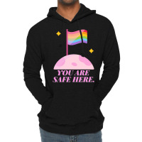 You Are Safe Here Pastel Lightweight Hoodie | Artistshot