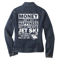 Jet Ski Happiness Funny Water Sport T Shirt Ladies Denim Jacket | Artistshot