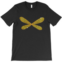 Fantasy Dragonfly Fairy Wings Back Texture Nature Fairy Tales Gold 1 T-shirt | Artistshot