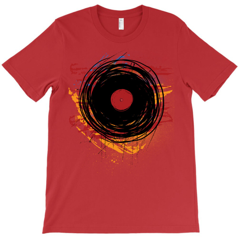 Vinyl Record Retro Grunge With Paint And Scratches   Music Dj! T-Shirt by aldbscanetoj | Artistshot