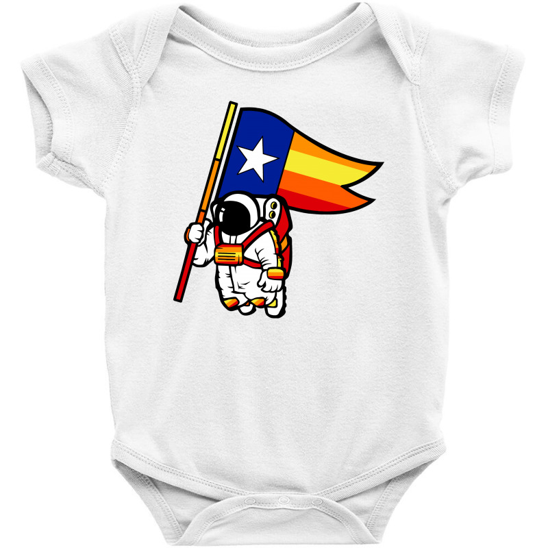 Houston Champ Texas Flag Astronaut Space City T Shirt 100% Cotton