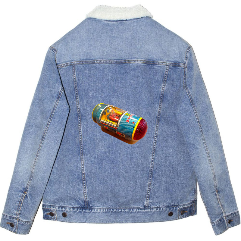 Retro Tin Space Capsule Printstickeretc Unisex Sherpa-lined Denim Jacket | Artistshot