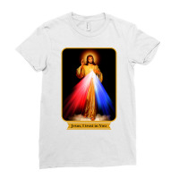 Divine Mercy Jesus I Trust In You Catholic T Shirt Ladies Fitted T-shirt | Artistshot