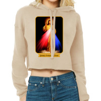 Divine Mercy Jesus I Trust In You Catholic T Shirt Cropped Hoodie | Artistshot