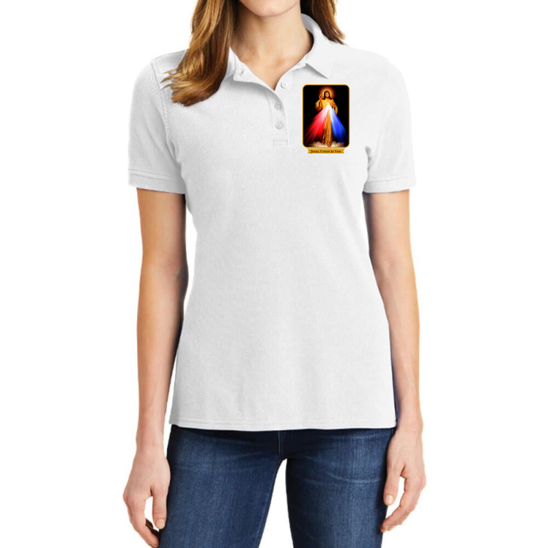 Divine Mercy Jesus I Trust In You Catholic T Shirt Ladies Polo Shirt by adam.troare | Artistshot