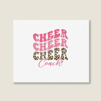 Cheer Coach Leopard Cheerleading Props Cute Cheer For Coach Landscape Canvas Print | Artistshot