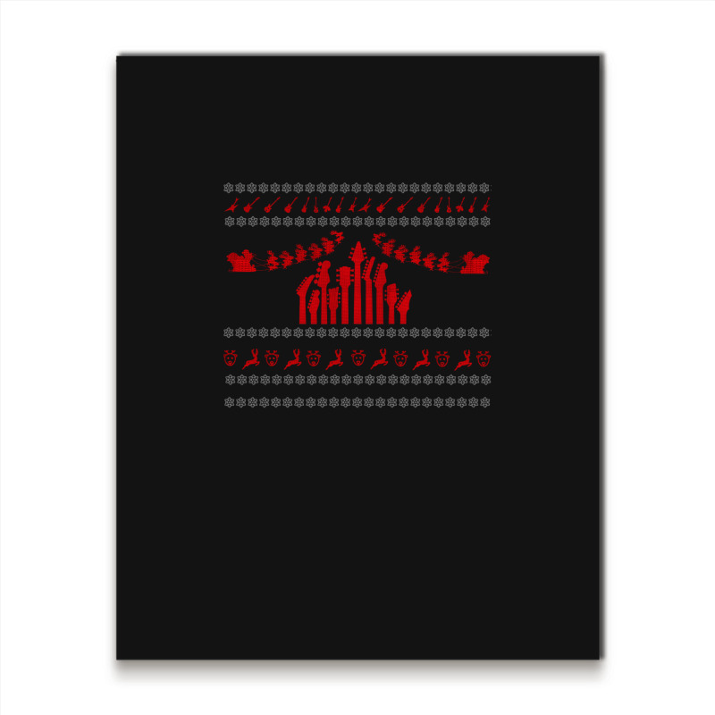 Ugly Christmas Sweater For Guitaris Metal Print Vertical | Artistshot