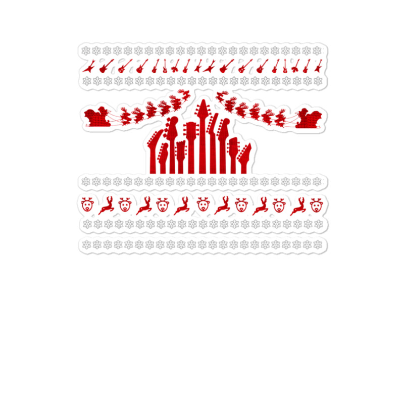 Ugly Christmas Sweater For Guitaris Sticker | Artistshot