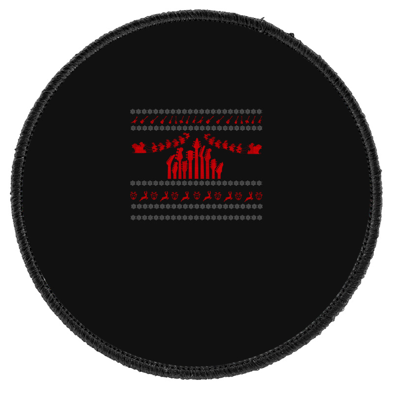 Ugly Christmas Sweater For Guitaris Round Patch | Artistshot