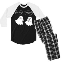 We Re Dead I Sheet You Not Funny Halloween Sayings Ghosts Men's 3/4 Sleeve Pajama Set | Artistshot