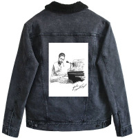 Nina S Original Ink Drawing Print Unisex Sherpa-lined Denim Jacket | Artistshot