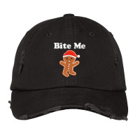 Funny Gingerbread Man Bite Me Christmas Cookie Costume T Shirt Vintage Cap | Artistshot