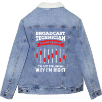 Funny Broadcast Technician Engineer Tech Gift Unisex Sherpa-lined Denim Jacket | Artistshot