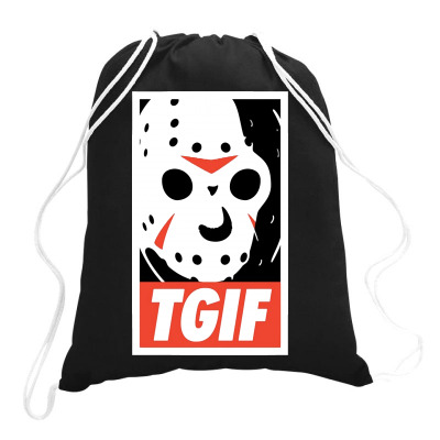 Funny Tgif Friday Drawstring Bags Designed By Delicous