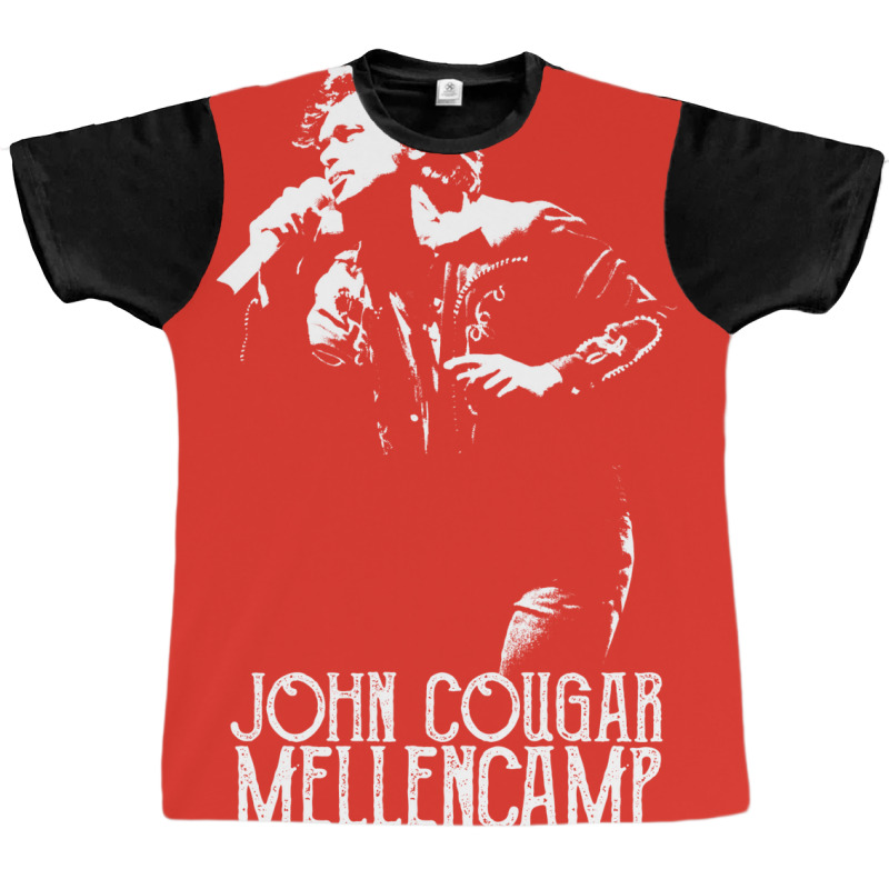 John Cougar   The White Stencil Graphic T-shirt by bahmedarnous | Artistshot