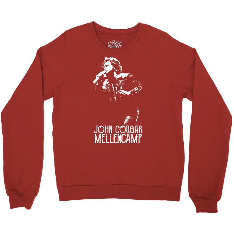 John Cougar   The White Stencil Crewneck Sweatshirt by bahmedarnous | Artistshot