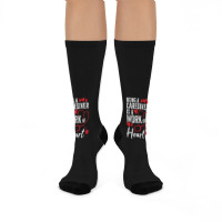 Being A Caregiver Is A Work Of Heart Crew Socks | Artistshot