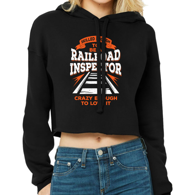 Funny Track Railroad Inspector Gift Cropped Hoodie by MaxieKrist | Artistshot