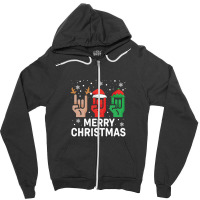 Sign Language Santa Reindeer Christmas Funny Family Pajama Xmas Zipper Hoodie | Artistshot