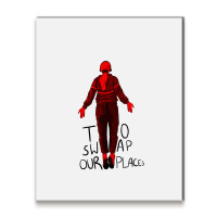 Max Floating To Swap Our Places Red Metal Print Vertical | Artistshot