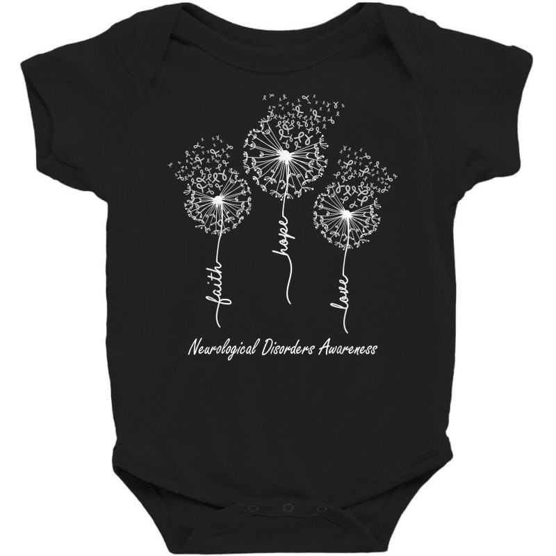 Neurological Disorders Awareness Faith Hope Love Dandelion T Shirt Baby Bodysuit by noelenedh2mar | Artistshot