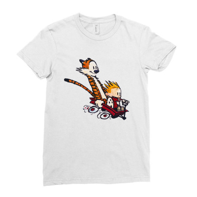Calvin&hobbes Racing Ladies Fitted T-shirt Designed By Shirt1na