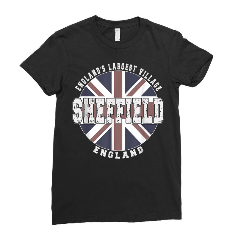 Sheffield England, Vintage English Flag T Shirt Ladies Fitted T-Shirt by kylrahal8pot | Artistshot