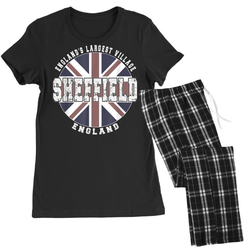 Sheffield England, Vintage English Flag T Shirt Women's Pajamas Set by kylrahal8pot | Artistshot