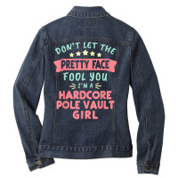 Pole Vault Girl T Shirt For Women Funny Track & Field Gift Ladies Denim Jacket | Artistshot