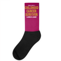 Never Underestimate The Strength Of A Childhood Cancer Warrior Socks | Artistshot