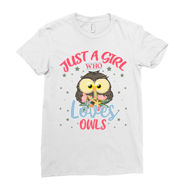 Just A Girl Who Loves Owls For Light Ladies Fitted T-Shirt by autlu2024 | Artistshot