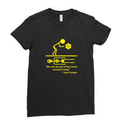 Fight Club Tyler Durden Brad Pitt Compost Heap Quote Ladies Fitted T-shirt Designed By Viera4