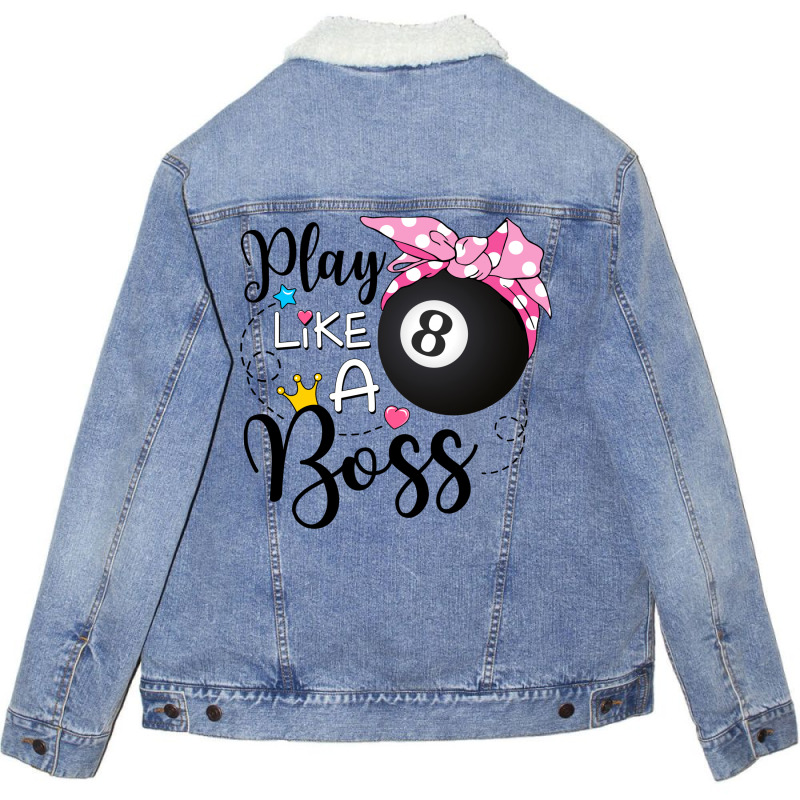 Play Like A Boss Pool Unisex Sherpa-lined Denim Jacket | Artistshot