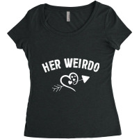 Valentine Day Her Weirdo For Him Couple Matching Dress T Shirt Women's Triblend Scoop T-shirt | Artistshot