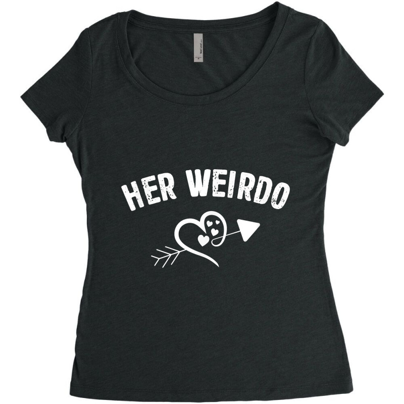 Valentine Day Her Weirdo For Him Couple Matching Dress T Shirt Women's Triblend Scoop T-shirt by nilda1pr4klauer | Artistshot