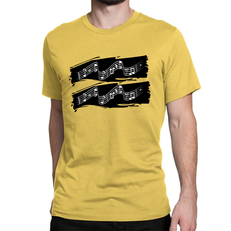 Musical Notes Black White Modern Classic T-shirt | Artistshot