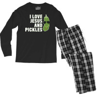 I Love Jesus And Pickles   Christian   Boys Girls Women Gift T Shirt Men's Long Sleeve Pajama Set | Artistshot