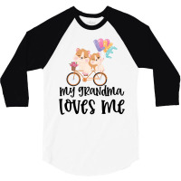 Hamsters On Bike My Grandma Loves Me 3/4 Sleeve Shirt | Artistshot